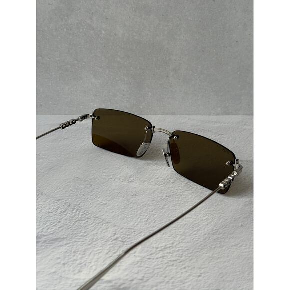 NEW Gucci GG1941S Silver Brown Rimless Unisex Sunglasses $545 main image 10